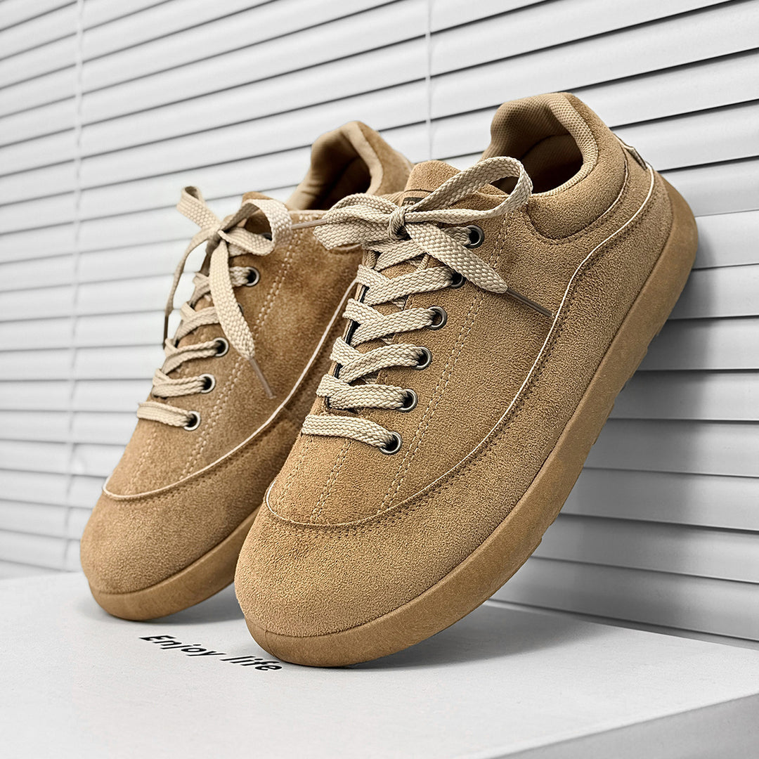 Herren Wildleder Low-Top Freizeit-Sneaker mit gepolstertem Kragen Echoarhiv