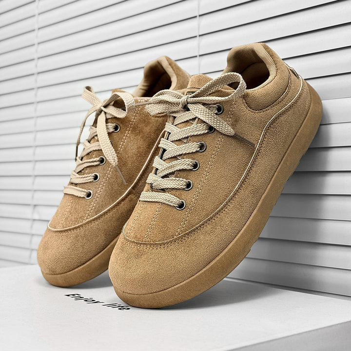 Herren Wildleder Low-Top Freizeit-Sneaker mit gepolstertem Kragen Echoarhiv