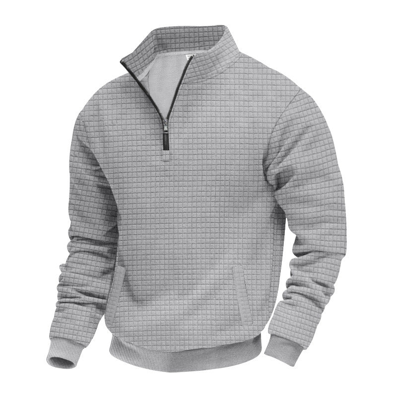 Herren Stepppullover mit kurzem Reißverschluss und strukturiertem Design Echoarchiv