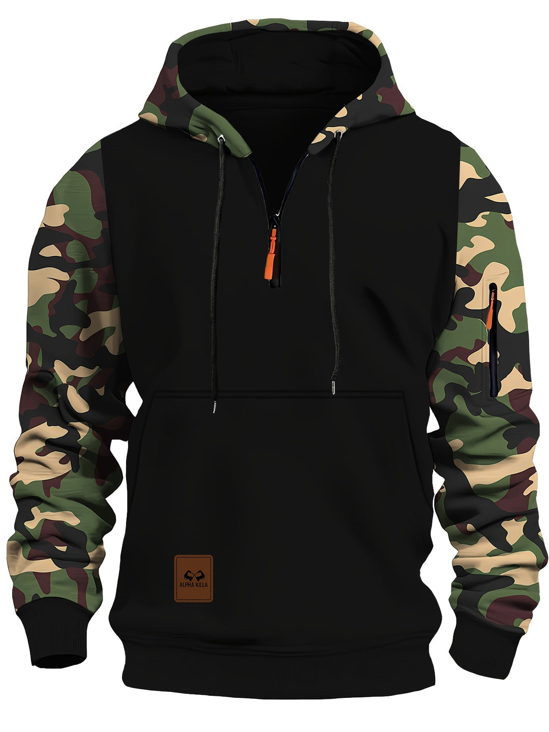 Herren Sportliche Kapuzenjacke mit Camouflage-Ärmeln Echo Archiv