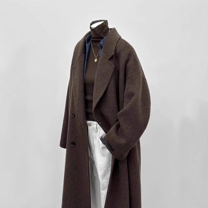 Damen Oversize Wollmantel mit weitem Revers und entspannter Silhouette Echo Archiv