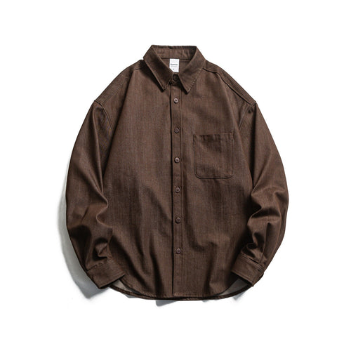 Herren Boxy Hemdjacke aus robustem Twill mit abgerundetem Saum Echoarchiv