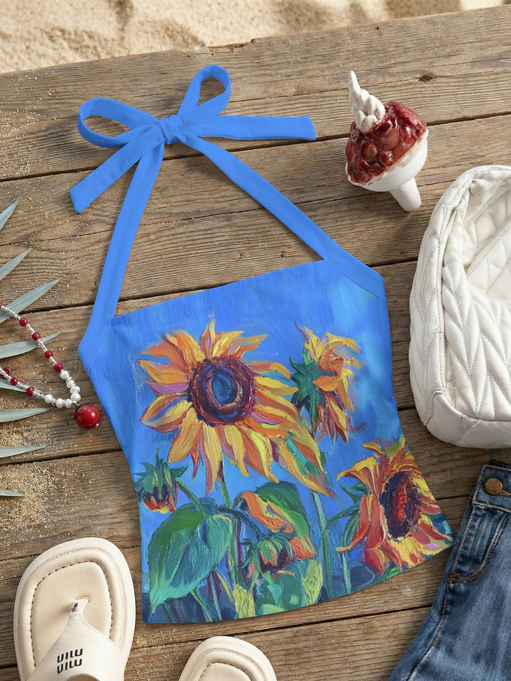 Damen Neckholder Top mit verspieltem Leopardenmuster Echo Archiv