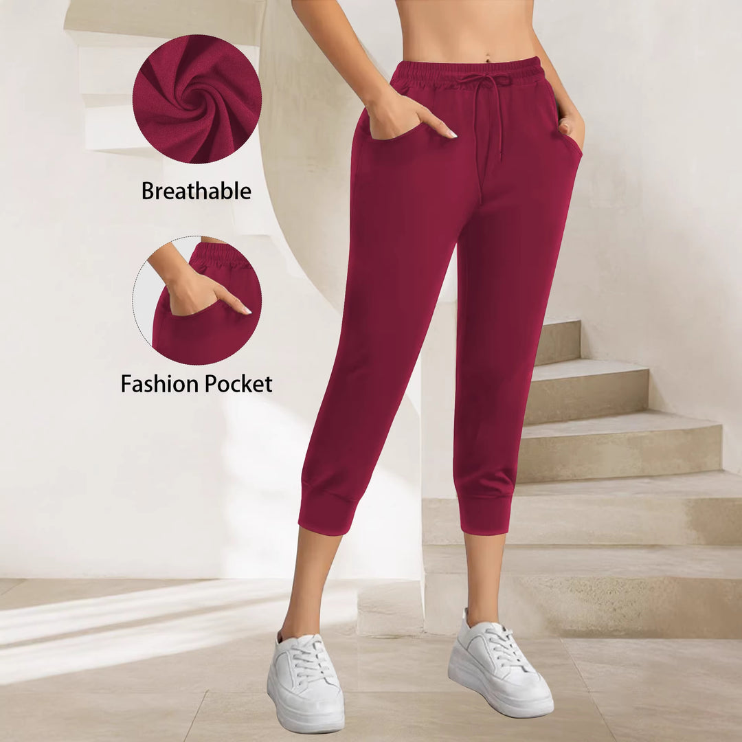 Damen Atmungsaktive Ankle-Joggerhose mit Kordelzug und Eingrifftaschen echoarchiv-