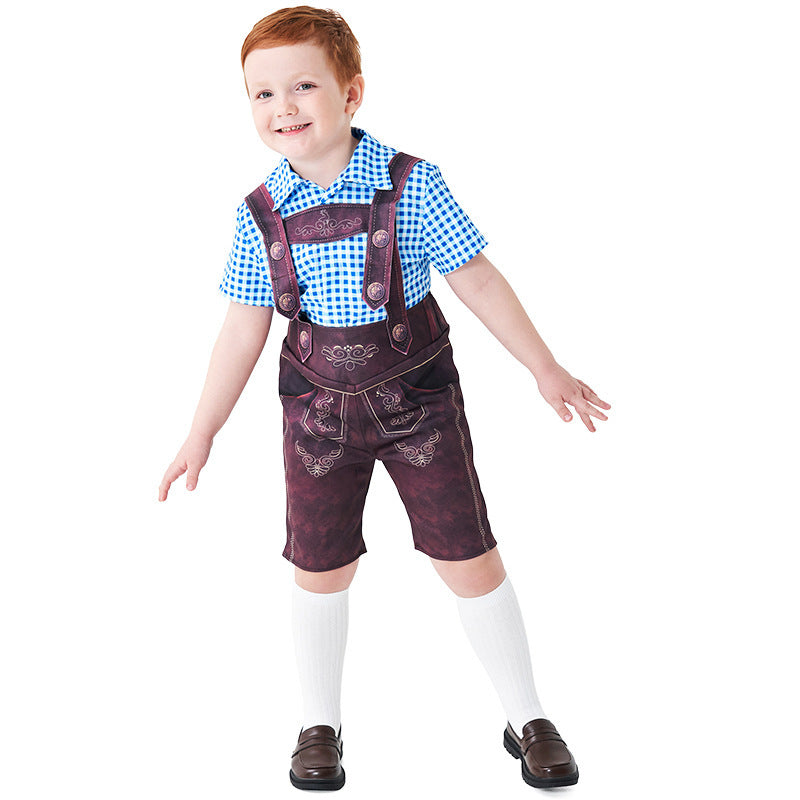 Herren nan kurze Trachtenlederhose mit verstellbaren Trägern und traditioneller Stickerei Echo Archiv
