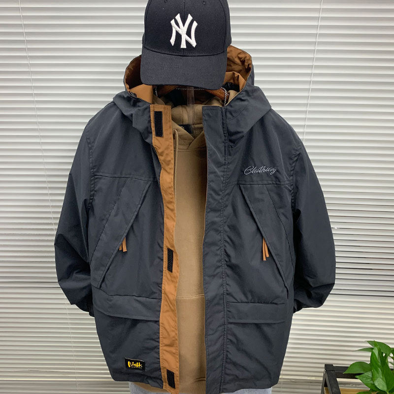 Herren funktionale Outdoor-Jacke mit praktischen Taschen und verstellbarem Bund Echoarchiv