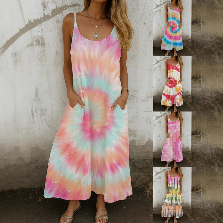 Damen Maxikleid mit Spiral-Design und praktischen Taschen Echo Archiv