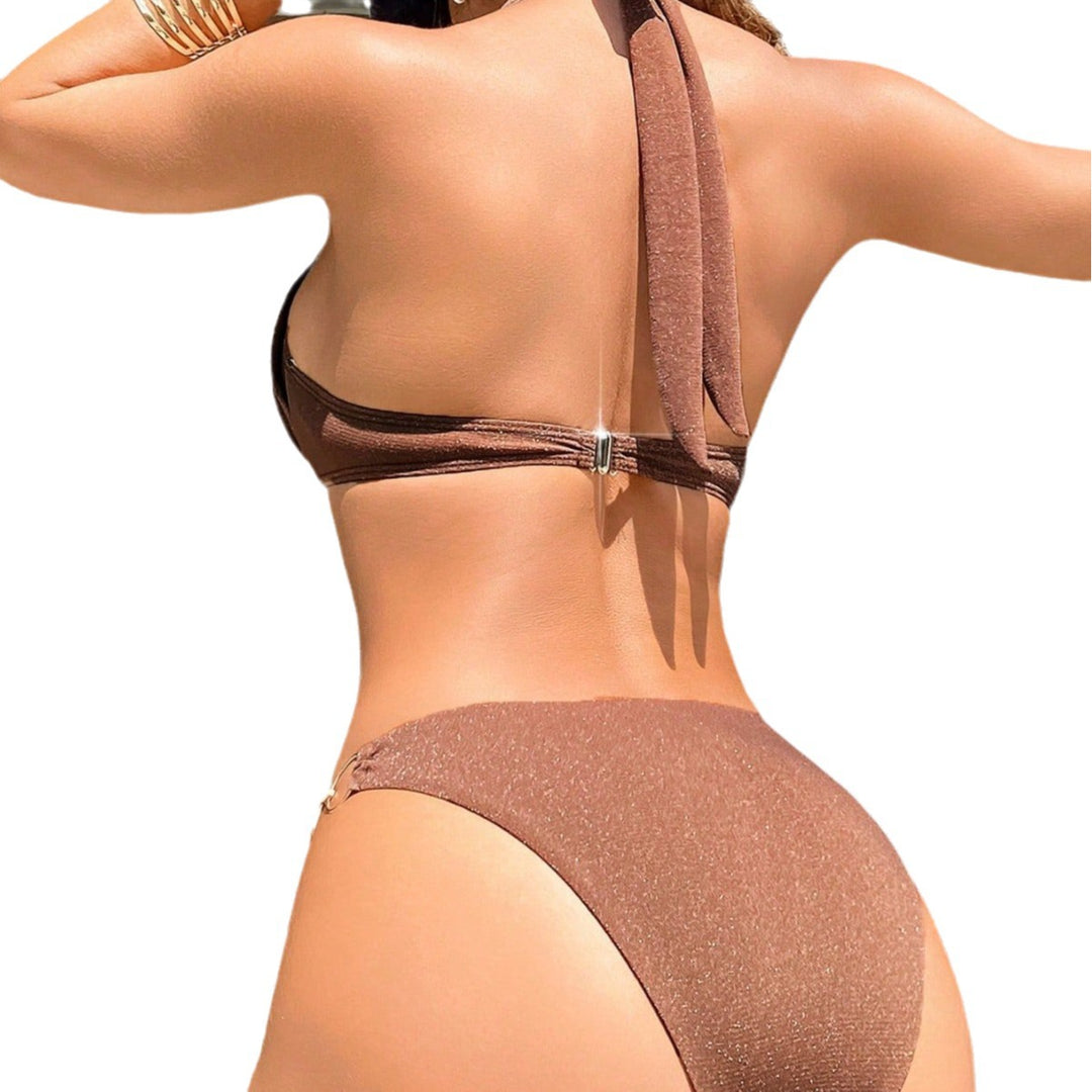 Damen Triangel-Bikini mit goldenen Ringakzenten Echo Archiv
