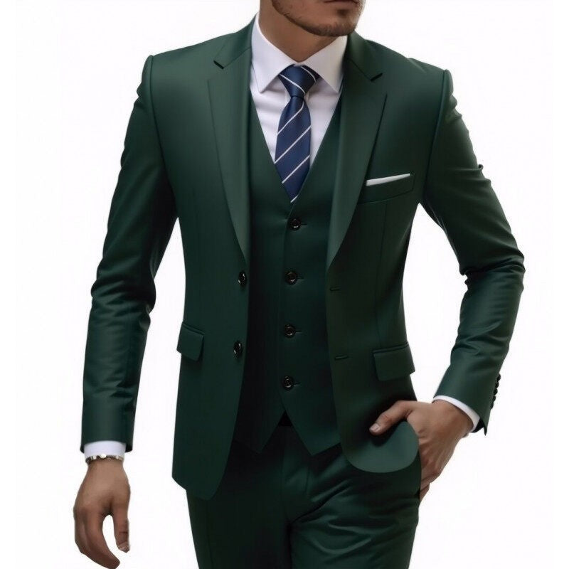Herren nan dreiteiliges Slim-Fit Anzugset mit Weste, schmalem Revers und taillierter Silhouette Echo Archiv