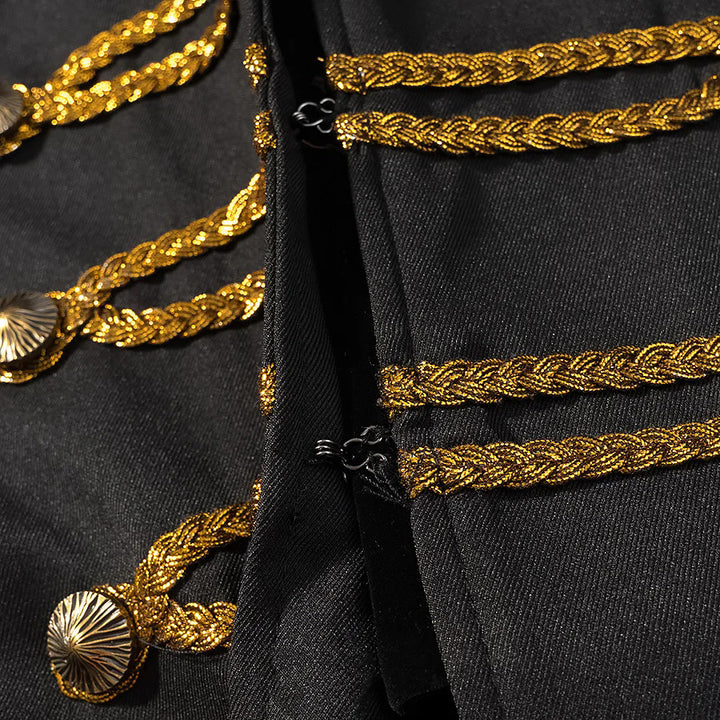 Damen militärisch inspirierte Kurzjacke mit Zierkordeln und Stehkragen – Célinea