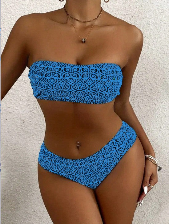 Damen Bandeau-Bikini mit elegantem Muster Echo Archiv