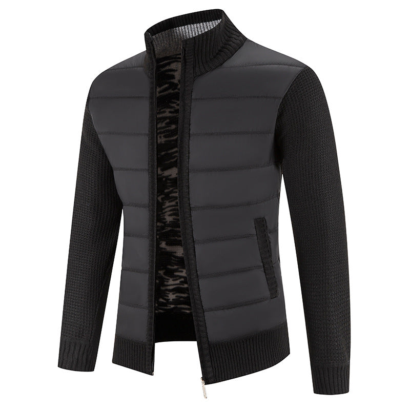 Herren nan Hybrid-Strick-Steppjacke mit wattierter Front, ergonomischen Strickärmeln und hohem Stehkragen Echo Archiv