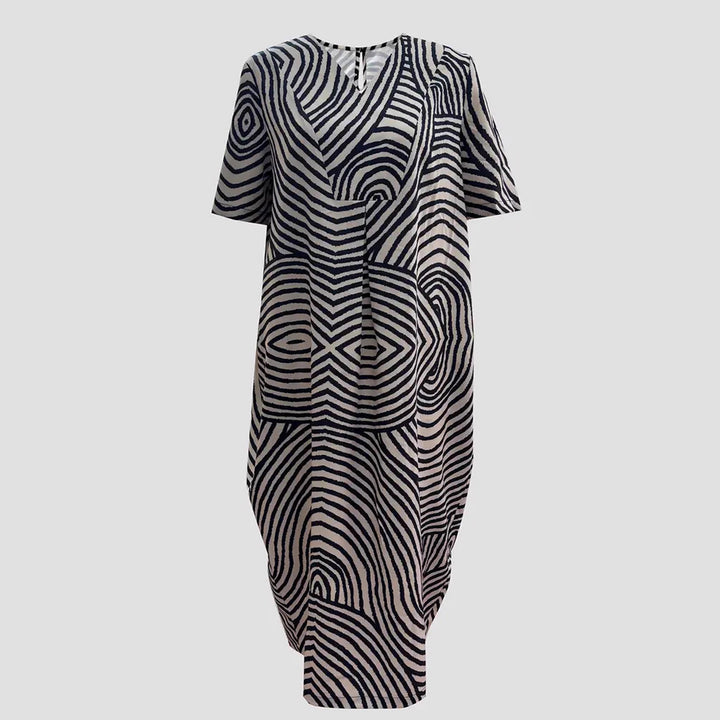 Damen Tunika-Kleid mit lässigem Streifenmuster und weit geschnittenem Design Echo Archiv