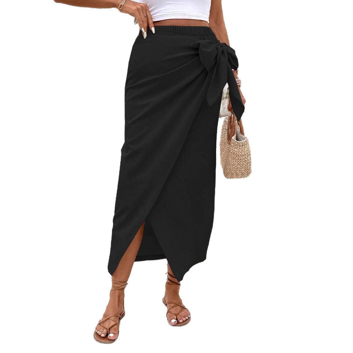 Damen Eleganter Wickelrock mit Schleifendetail Echo Archiv