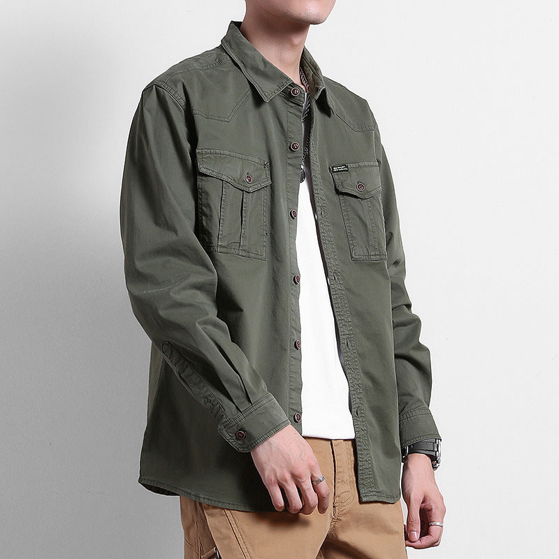 Herren Lockeres Utility-Hemd mit Pattentaschen und Workwear-Details Echo Archiv