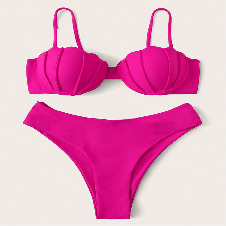 Damen Triangel-Bikini mit strukturierter Haptik und hochgeschnittenem Unterteil Echo Archiv