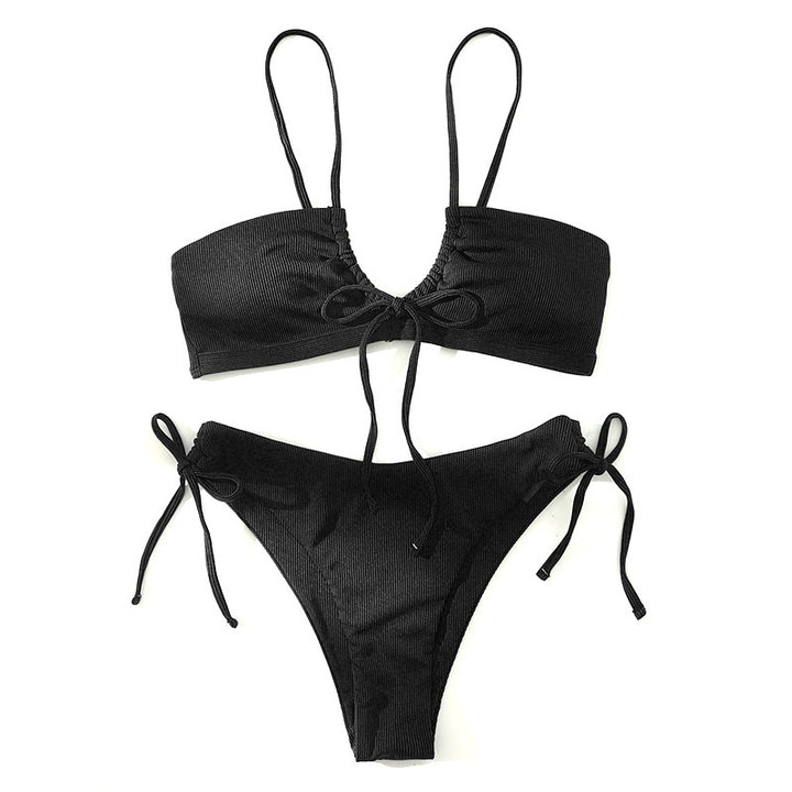 Damen Triangel-Bikini mit verstellbaren Bindebändern und elegantem Rüschendesign Echo Archiv