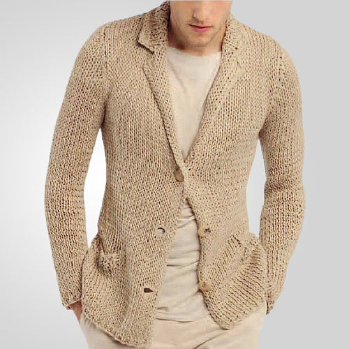 Herren Strickblazer mit natürlichem, rustikalem Design und praktischen Taschen Echoarchiv