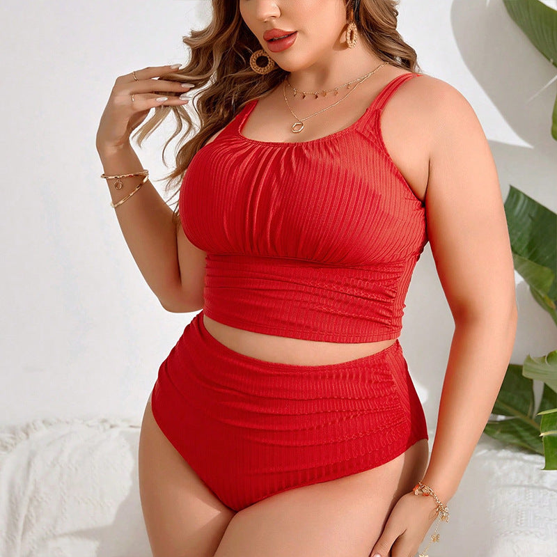 Damen Hochgeschnittener Bikiniset mit gerafftem Oberteil Echo Archiv