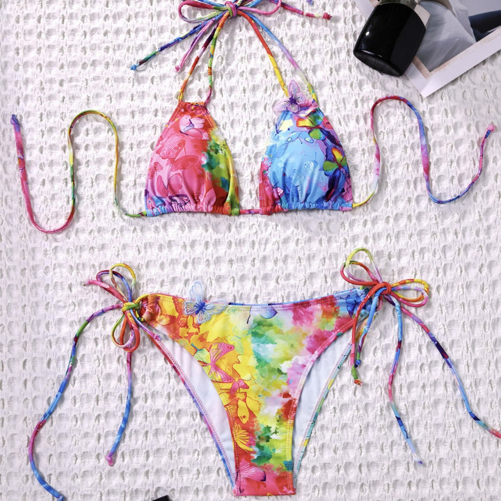 Damen Triangel-Bikini mit verspieltem Blumendetail Echo Archiv