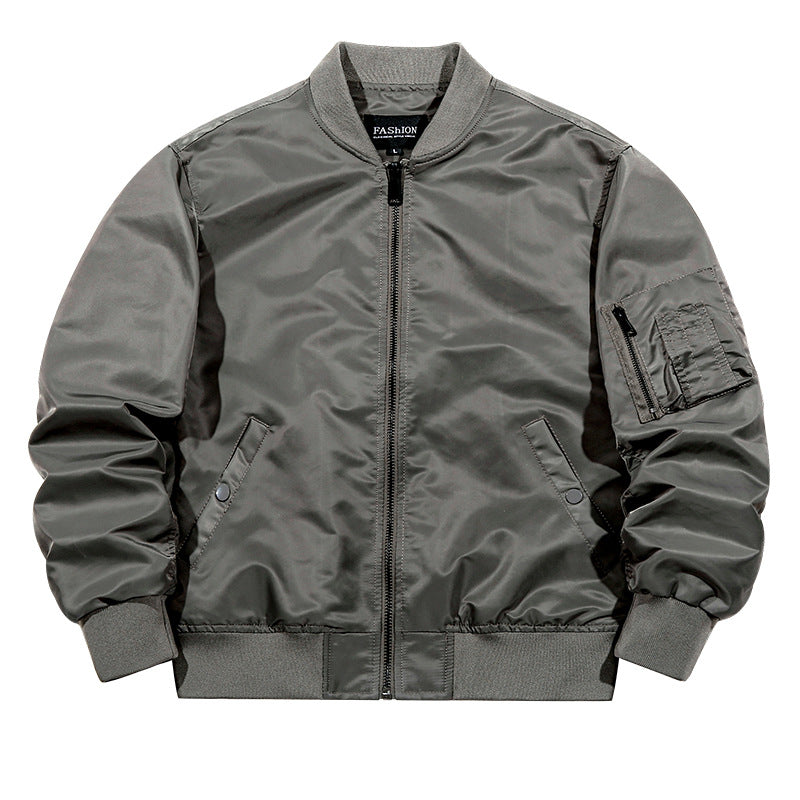 Men's matte-shell insulated bomber jacket with reinforced sleeve zip pocket and snap-flap hand pockets – Brevano