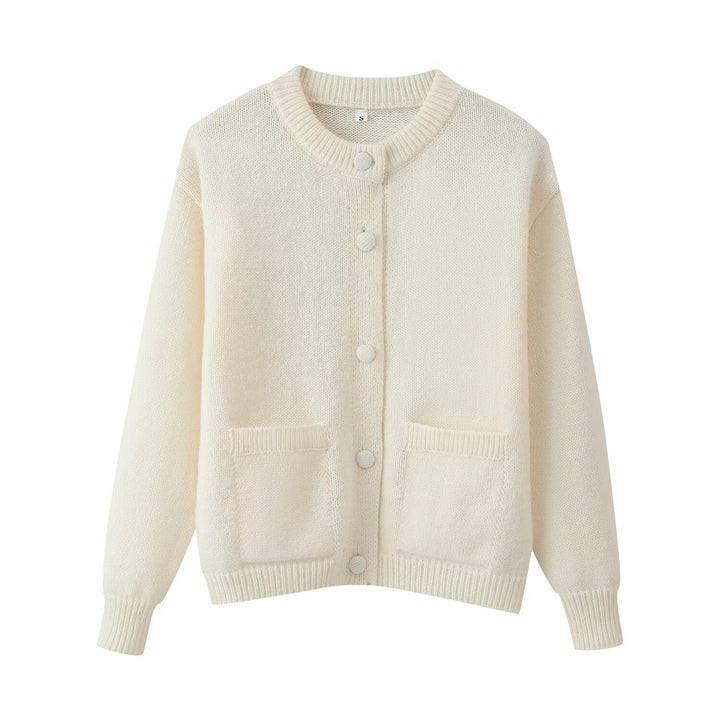 Damen Feinstrick‑Cardigan mit Rundhals, aufgesetzten Taschen und kastiger Silhouette Echo Archiv