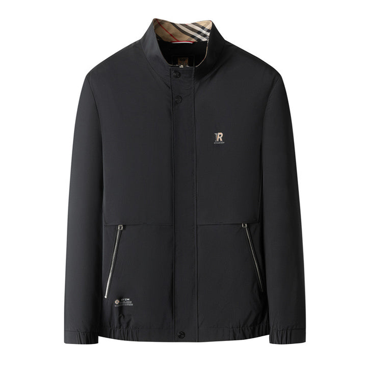 Herren Leichte City-Utility-Jacke mit Stehkragen, verdeckter Frontleiste und Reißverschlusstaschen Echo Archiv