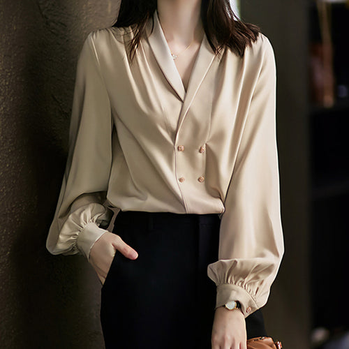 Damen Elegante Oversized-Bluse mit Drapierung Echoarchiv
