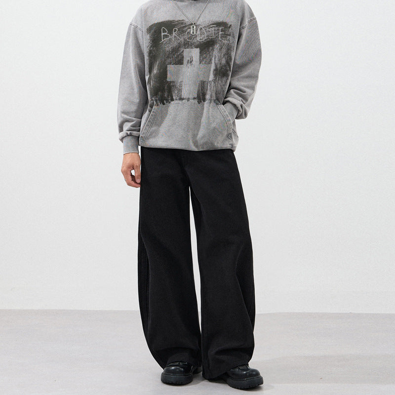 Herren Ultraweite Baumwoll-Twill-Palazzohose mit fließender Oversize-Silhouette Echo Archiv