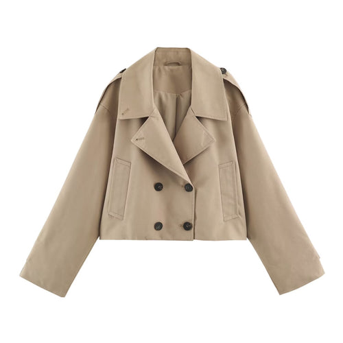 Damen Kurzblouson im Trenchstil mit kastiger Silhouette und doppelreihiger Knopfleiste Echo Archiv