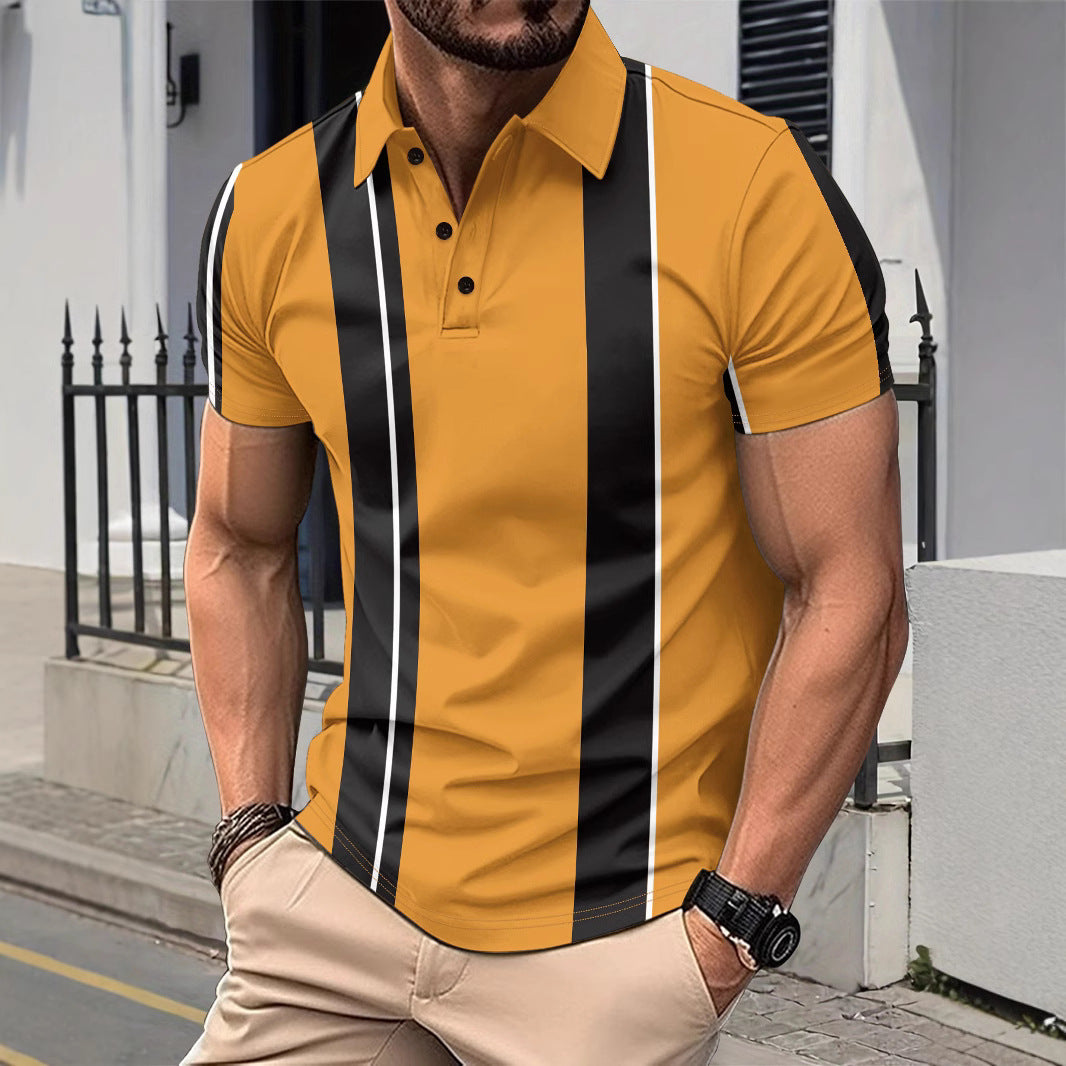 Herren Polo-Shirt mit modernem Streifenmuster Echoarchiv