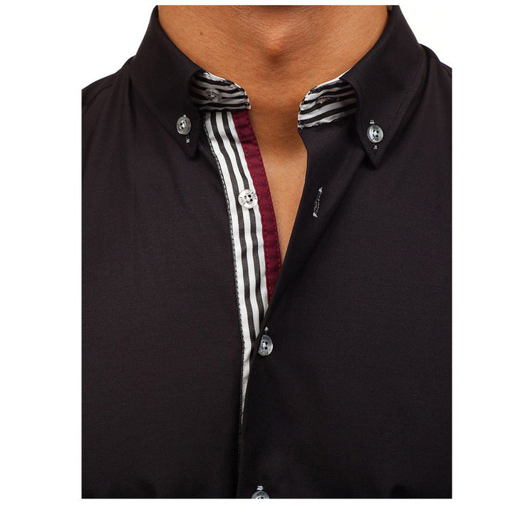 Herren Langarmhemd mit eleganter Knopfleiste und Feinstruktur Echoarchiv
