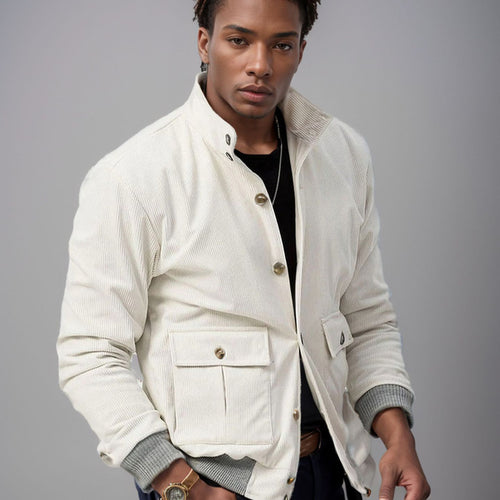 Herren moderne Steppjacke mit praktischen Taschen und hohem Kragen Echoarchiv