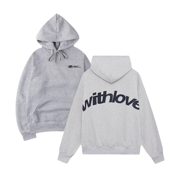 Unisex nan oversized Kapuzenpullover mit großflächigem Rückenprint, Kängurutasche und gerippten Bündchen Echo Archiv