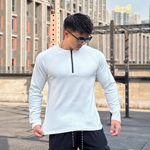 Herren Funktionsshirt mit innovativem Reißverschluss und atmungsaktiver Struktur Echoarchiv