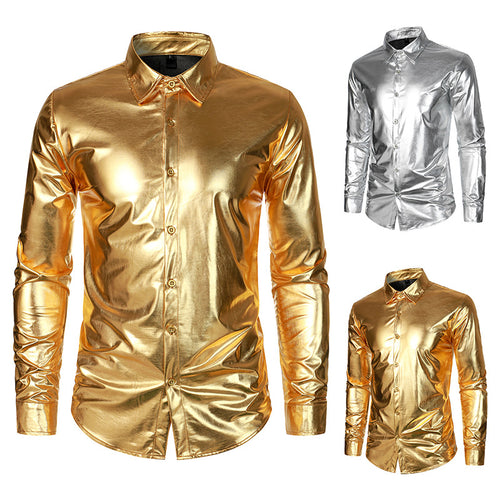 Herren Metallic Hemd Echoarchiv