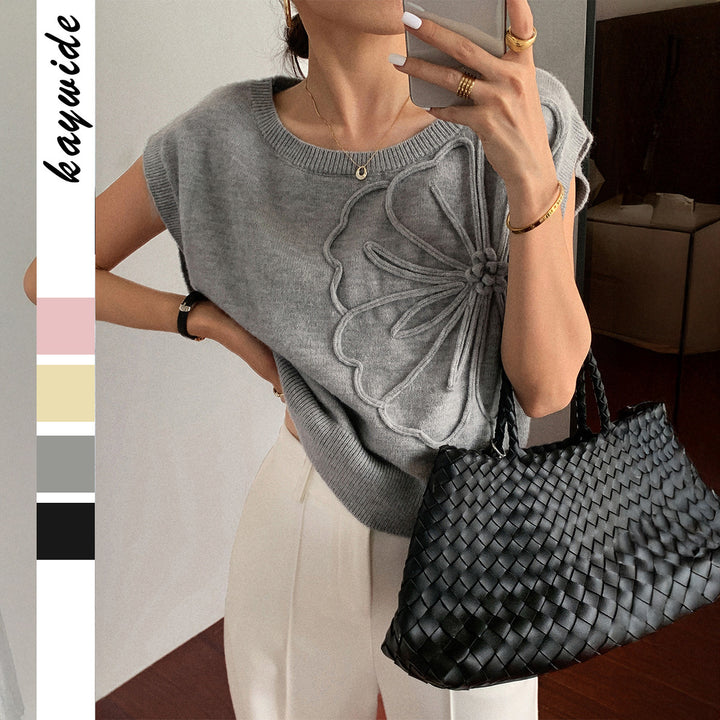 Damen Strickoberteil mit floralem Reliefdesign Echo Archiv