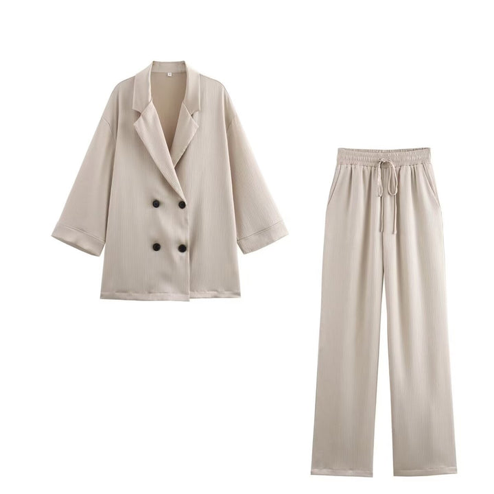 Damen plissierte Highwaist Palazzo-Hose mit elastischem Bund, Kordelzug und Seitentaschen – Avélisse