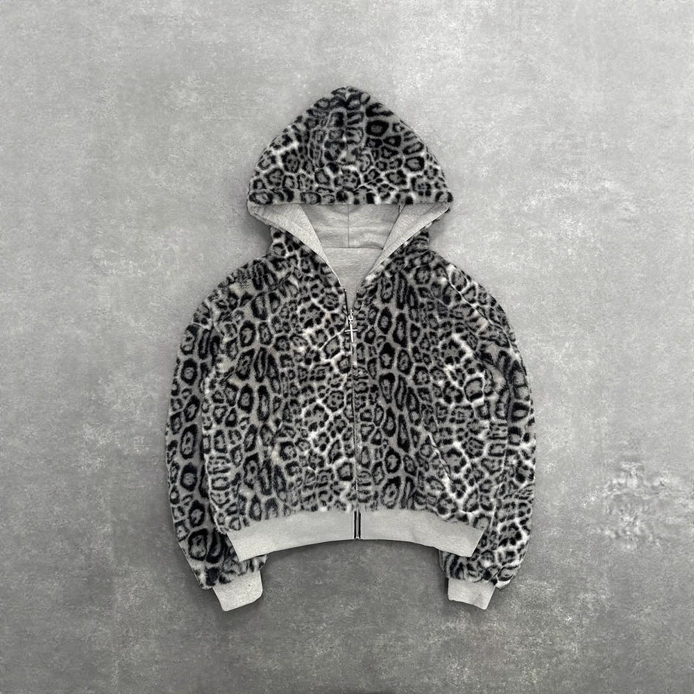 Unisex nan gefütterte Kapuzenjacke kurz geschnitten mit Kreuz-Reißverschluss Echo Archiv