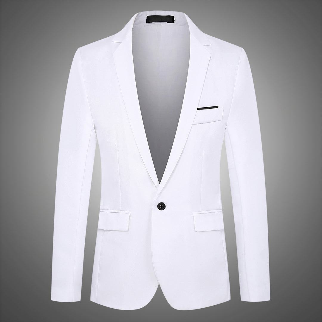 Herren nan tailliertes Satin-Sakko mit schmaler Silhouette, Notch-Revers und dekorativer Brustpaspel Echo Archiv