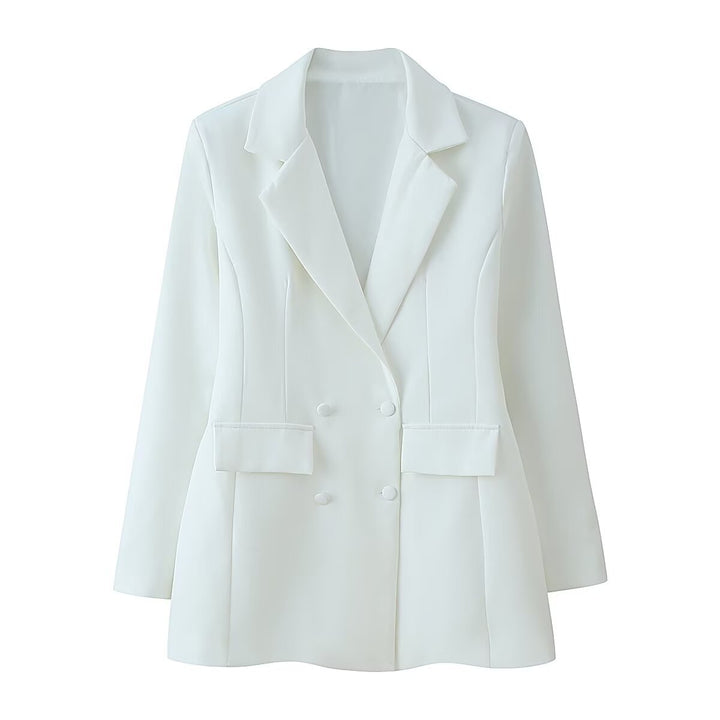 Damen taillierter Doppelreiher-Blazer mit Pattentaschen und Wiener Nähten Echo Archiv