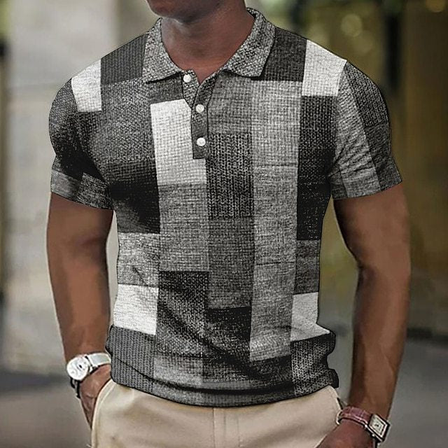 Herren Poloshirt mit modernem Grafikdesign Echoarchiv