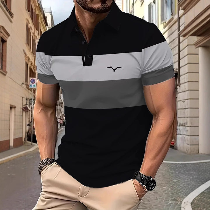 Herren Kurzarm Poloshirt mit markantem Farbdesign Echoarchiv