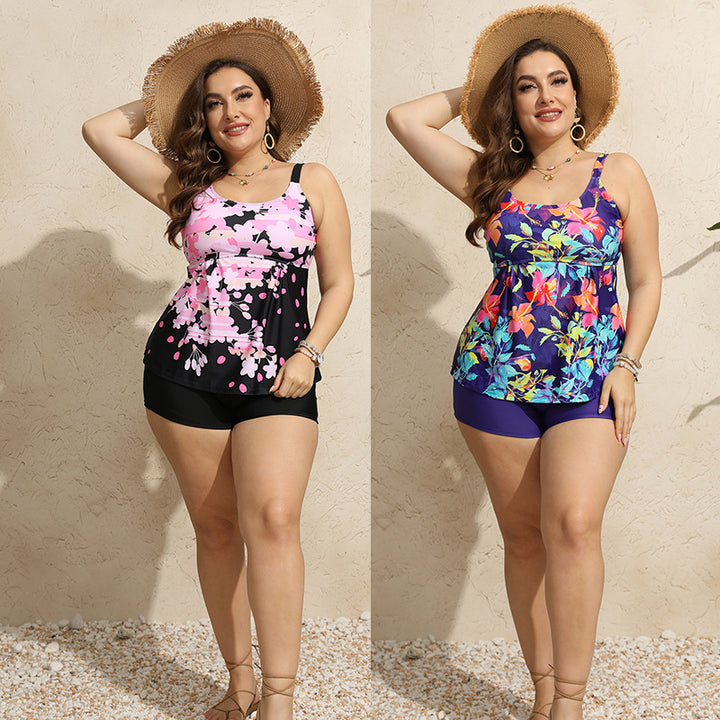 Damen Tankini-Set mit blumigem Oberteil und bequemen Shorts Echo Archiv