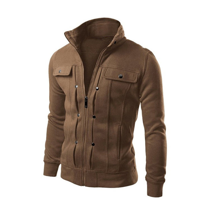 Herren modische Fleecejacke mit hohen Kragen und praktischen Taschen Echoarchiv