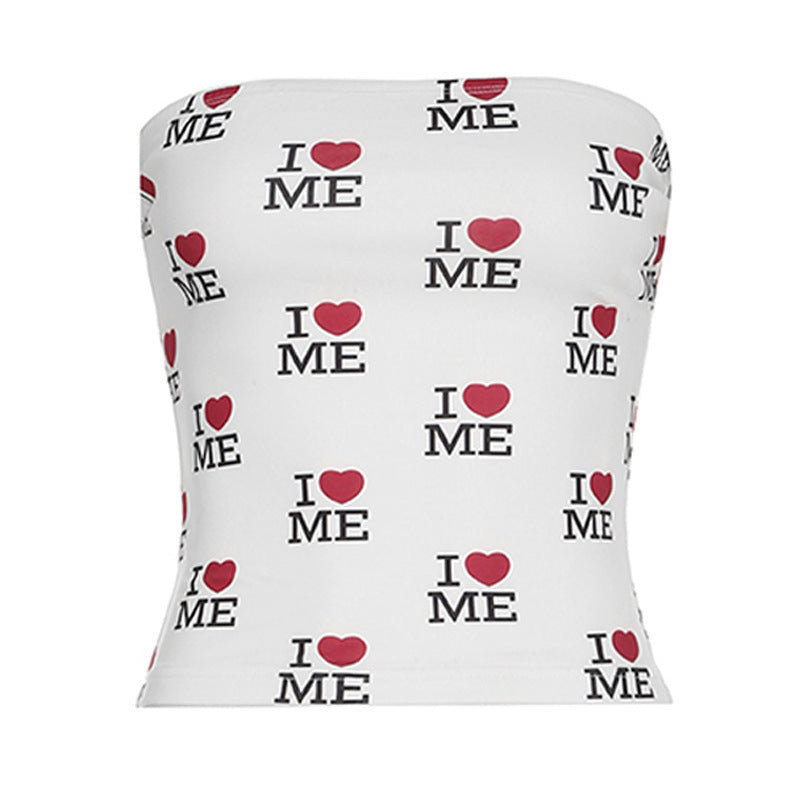 Damen Bandeau-Top mit modischem Druck Echo Archiv
