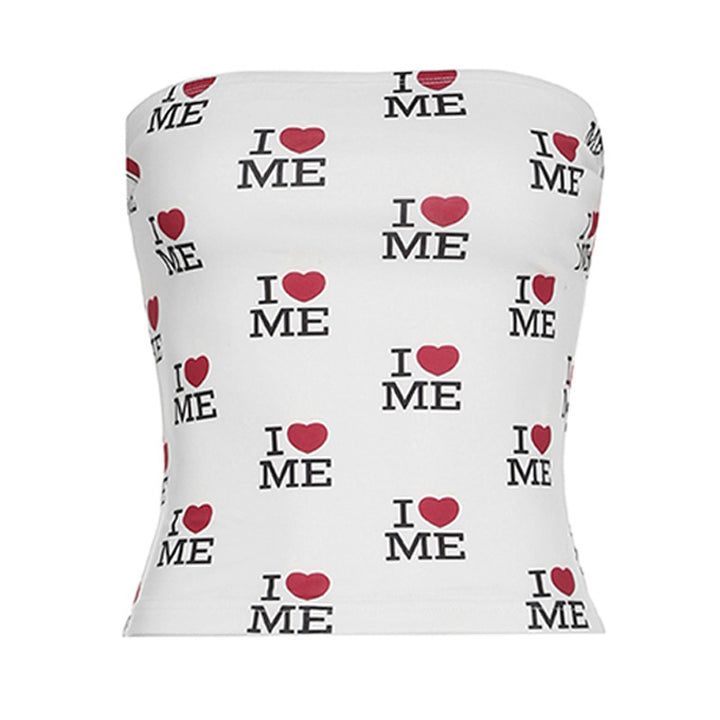 Damen Bandeau-Top mit modischem Druck Echo Archiv