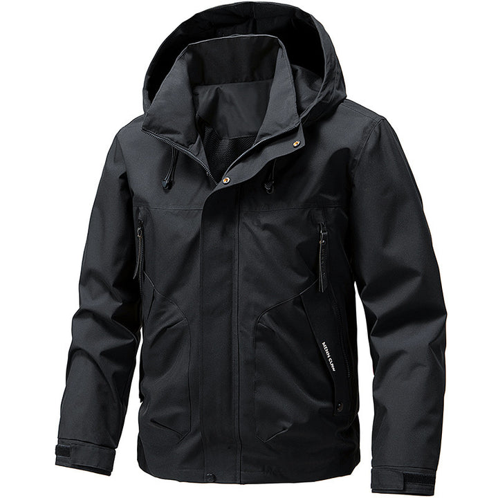 Herren Atmungsaktive Softshell Outdoorjacke mit winddichter Membran, verstellbarer Kapuze und Reißverschlusstaschen Echo Archiv