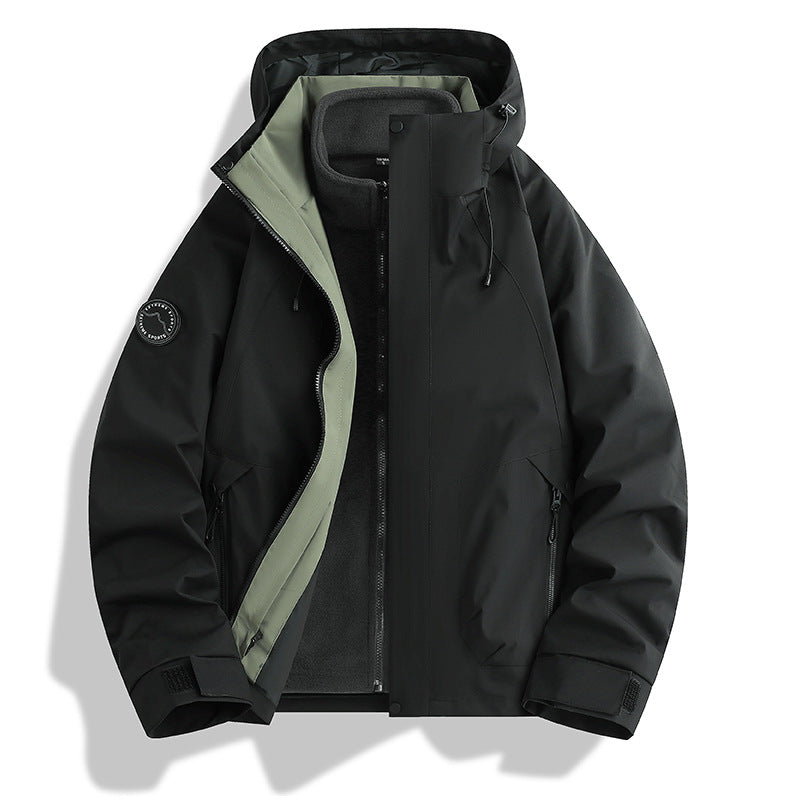 Herren wasserdichte Softshelljacke mit Kapuze und Fleece-Innenfutter Echoarchiv