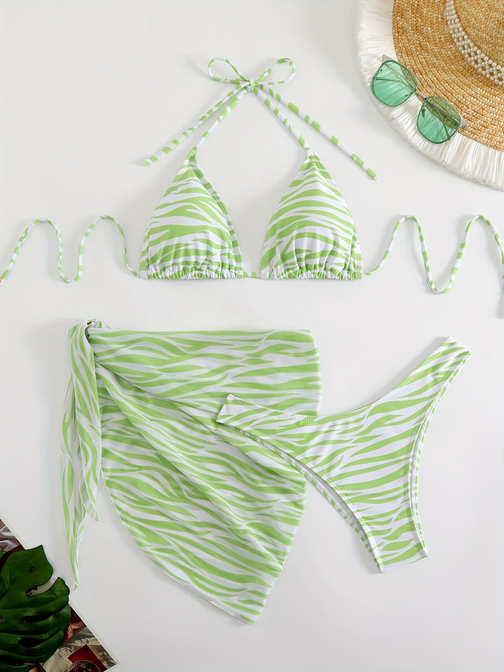 Damen Triangel-Bikini Set mit modischer Wickeltunika Echo Archiv